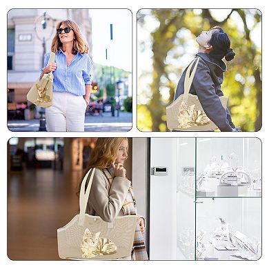 Pet Carrier Bags, Foldable Pet Carrier Handbag with Removable Mat and Breathable Mesh