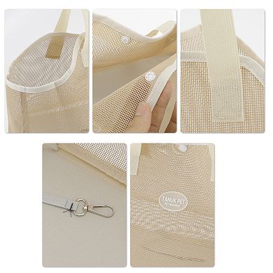 Pet Carrier Bags, Foldable Pet Carrier Handbag with Removable Mat and Breathable Mesh