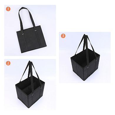 Fabric Storage Bin for Shelves, Long Handles with Built-In Bottom 3 Pack Storage Basket 13*9.8*11in