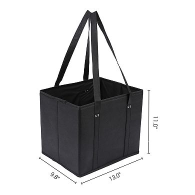Fabric Storage Bin for Shelves, Long Handles with Built-In Bottom 3 Pack Storage Basket 13*9.8*11in