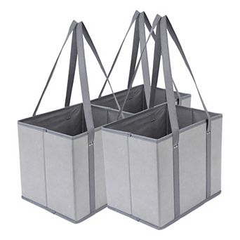 Fabric Storage Bin for Shelves, Long Handles with Built-In Bottom 3 Pack Storage Basket 13*9.8*11in