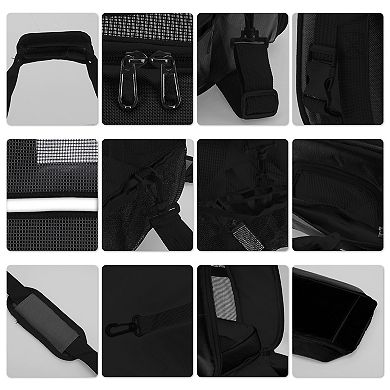 Pet Carrier Bag, Foldable Transport Box with Removable Plush Mat and Adjustable Shoulder Strap