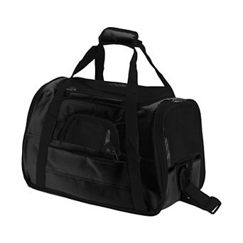 Pet Carrier Bag, Foldable Transport Box with Removable Plush Mat and Adjustable Shoulder Strap