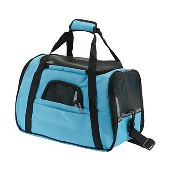 Pet Carrier Bag, Foldable Transport Box with Removable Plush Mat and Adjustable Shoulder Strap