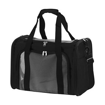 Pet Carrier Bags, Foldable Transport Box with Removable Plush Mat and Adjustable Shoulder Strap