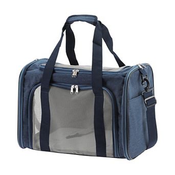 Pet Carrier Bags, Foldable Transport Box with Removable Plush Mat and Adjustable Shoulder Strap