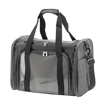 Pet Carrier Bags, Foldable Transport Box with Removable Plush Mat and Adjustable Shoulder Strap