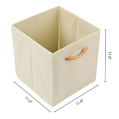 Set of 3 Fabric Storage Cube with Built-In Bottom, Storage Bin with Handle for Shelves 11*11*11in