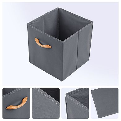 Set of 3 Fabric Storage Cube with Built-In Bottom, Storage Bin with Handle for Shelves 11*11*11in