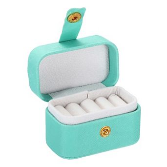 Ring Box, 4 Slots Travel Ring Box Jewelry Holder Portable Mini Jewelry Case for Rings Earrings
