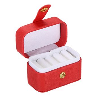 Ring Box, 4 Slots Travel Ring Box Jewelry Holder Portable Mini Jewelry Case for Rings Earrings