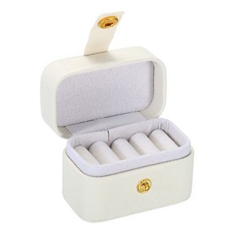 Ring Box, 4 Slots Travel Ring Box Jewelry Holder Portable Mini Jewelry Case for Rings Earrings