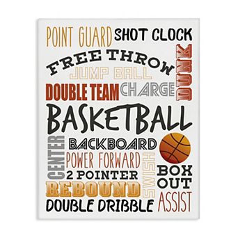 Stupell Home Decor Basketball Game Terms Canvas Wall Art
