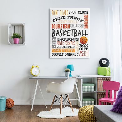Stupell Home Decor Basketball Game Terms Canvas Wall Art