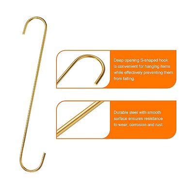 4pcs S Hooks S-shaped Hanging Hooks High Manganese Steel S Hanger Storage Tool for Kitchen Bathroom