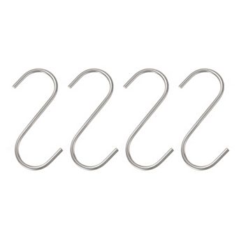 4 pc S Hooks S-shaped Hanging Hooks High Manganese Steel S Hanger Storage Tool for Kitchen Bathroom