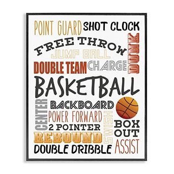 Stupell Home Decor Basketball Game Terms Framed Wall Art