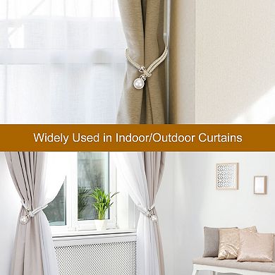 Curtain Tieback, 2 Pack Polyester Hand Woven Decorative Rope Curtain Holdback for Bedroom