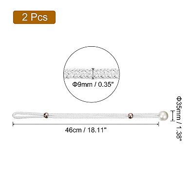 Curtain Tieback, 2 Pack Polyester Hand Woven Decorative Rope Curtain Holdback for Bedroom