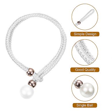 Curtain Tieback, 2 Pack Polyester Hand Woven Decorative Rope Curtain Holdback for Bedroom