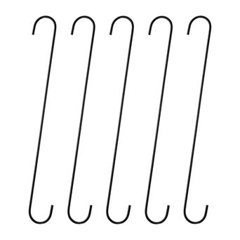 5 pc Long S Hooks Extra Long Metal S-shaped Hanging Hooks for Kitchen Garden Bathroom Garage Closet
