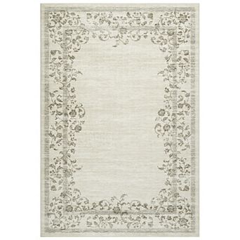 Garvee Modern Solid Color Floral Area Rug Machine Washable Stain Resistant for Bedroom Kitchen