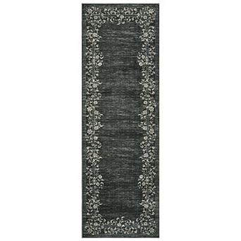 Garvee Modern Solid Color Floral Area Rug Machine Washable Stain Resistant for Bedroom Kitchen