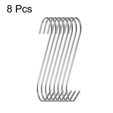 8pcs 6" Hooks Butcher Hook S-Shaped Meat Processing Hooks for Hanging Smoking Grilling Beef Rib BBQ