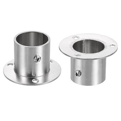 Stainless Steel Closet Rod Holder Set High-Leg Flange Socket Bracket