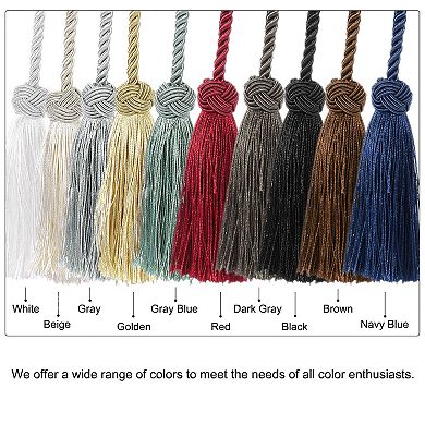 2Pcs Tassel Curtain Tiebacks, Curtain Holdbacks with Tassel for Home