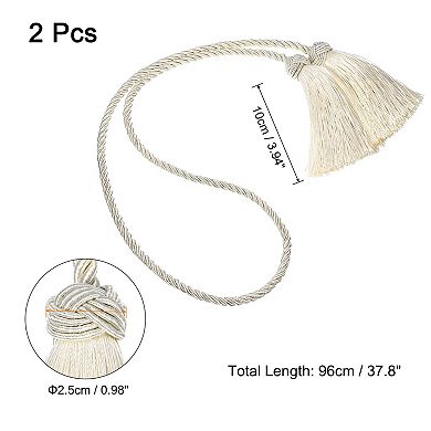2Pcs Tassel Curtain Tiebacks, Curtain Holdbacks with Tassel for Home