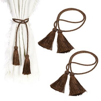 2 pc Tassel Curtain Tiebacks, Curtain Holdbacks with Tassel for Home