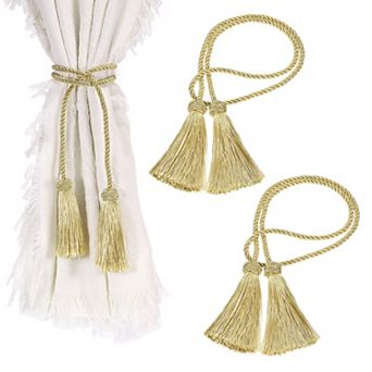 2 pc Tassel Curtain Tiebacks, Curtain Holdbacks with Tassel for Home