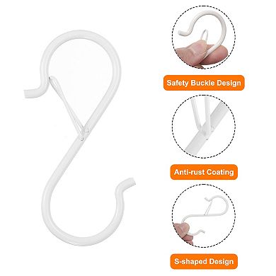 48pcs S Hooks 3.5 Inch S-shaped Hook Hanger with Safety Buckle for Hanging Plants Kitchen Utensil
