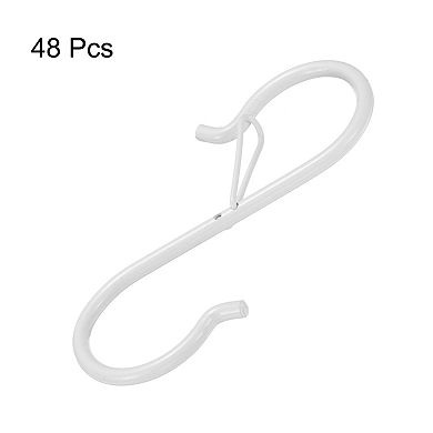 48pcs S Hooks 3.5 Inch S-shaped Hook Hanger with Safety Buckle for Hanging Plants Kitchen Utensil