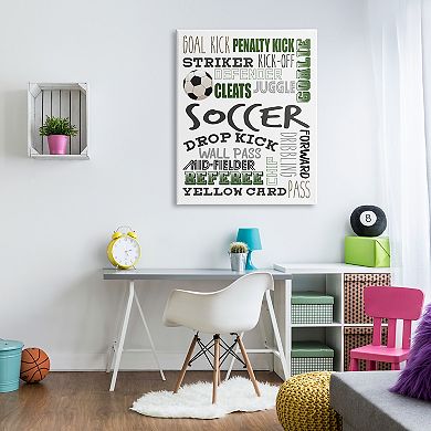 Stupell Home Decor Soccer Game Terms Canvas Wall Art