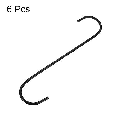 6pcs Long S Hooks S-shaped Hanging Hooks High Manganese S Hanger Storage Tool for Kitchen Garden