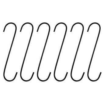 6 pc Long S Hooks S-shaped Hanging Hooks High Manganese S Hanger Storage Tool for Kitchen Garden