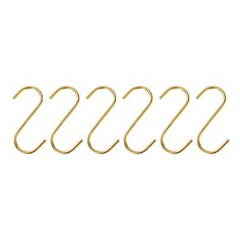 6 pc Long S Hooks S-shaped Hanging Hooks High Manganese S Hanger Storage Tool for Kitchen Garden