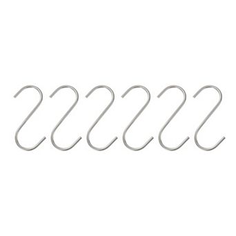 6 pc Long S Hooks S-shaped Hanging Hooks High Manganese S Hanger Storage Tool for Kitchen Garden