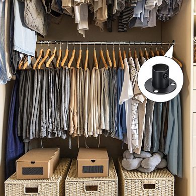 4Pcs Stainless Steel Closet Rod Brackets