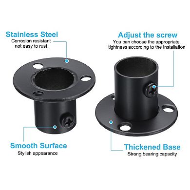 4Pcs Stainless Steel Closet Rod Brackets