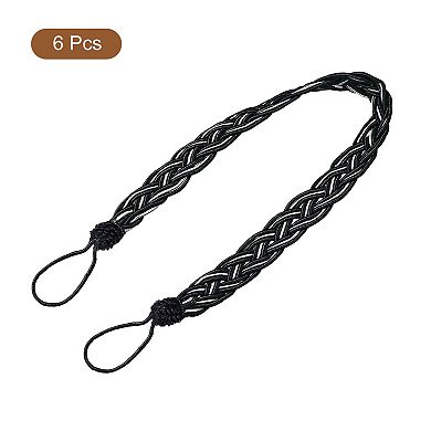 6Pcs 58cm/23" Curtain Tiebacks Braided Drapery Holdback Holder