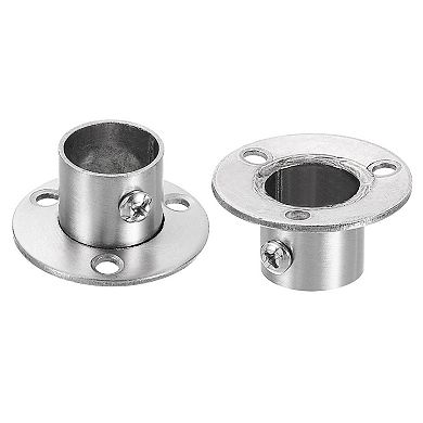 Stainless Steel Closet Rod Holder Set Low-leg Flange Socket Bracket
