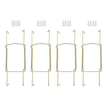 4 pc Plate Hanger, U Type Zinc Plated Invisible Wall Plate Hangers for Decorative Plates