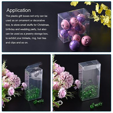 Plastic Retail Boxes 1.2"x1.2"x3.5 Gift Box with Protecting Film for Party Wrapping 20Pcs