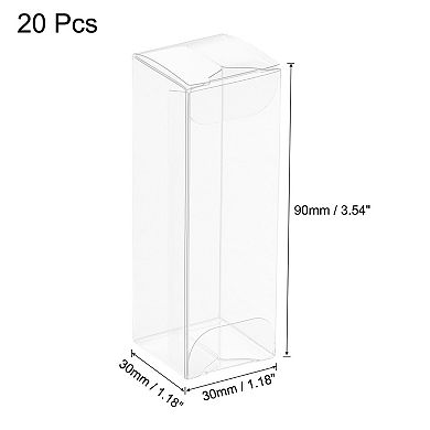 Plastic Retail Boxes 1.2"x1.2"x3.5 Gift Box with Protecting Film for Party Wrapping 20Pcs