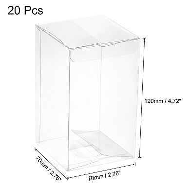 Plastic Retail Boxes 2.8"x2.8"x4.7" Gift Box with Protecting Film for Party Wrapping 20Pcs