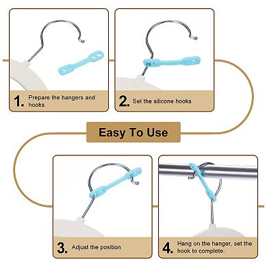 40Pcs Clothes Hanger Windproof Plastic Strips Hook, Anti-Slip Off Windproof Fixed Buckle