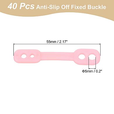 40Pcs Clothes Hanger Windproof Plastic Strips Hook, Anti-Slip Off Windproof Fixed Buckle